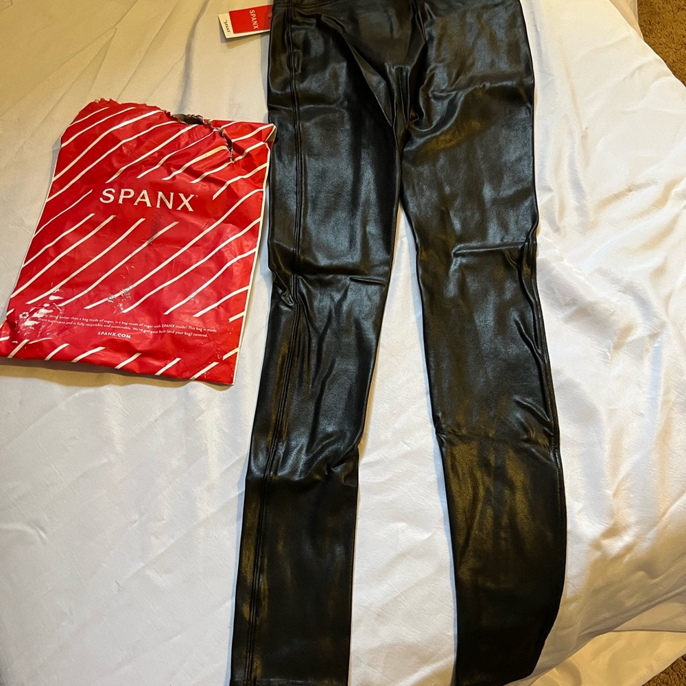 SPANX FAUX LEATHER LEGGINGS